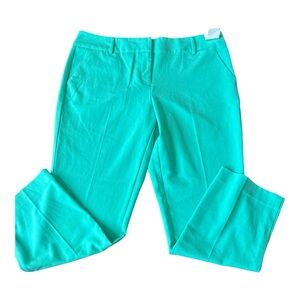 New York & Company Women 7th Avenue Slim Ankle Stretch Teal Pants Size 12